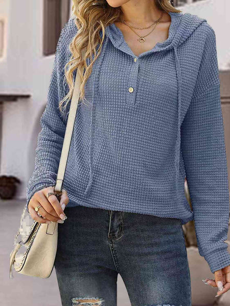 Knitted Hoodies for girls-Blue