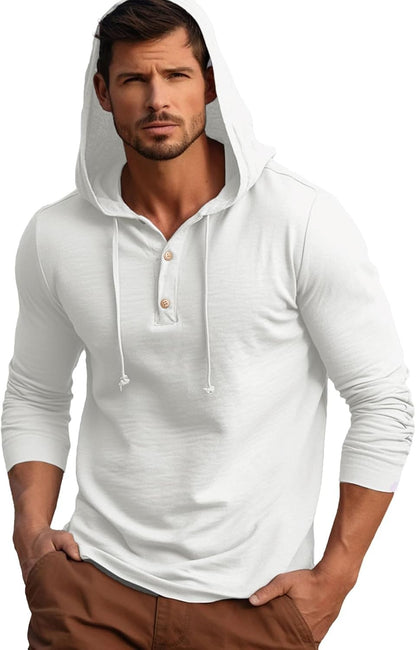 F/S MEN'S COTTON HOODIE WHITE