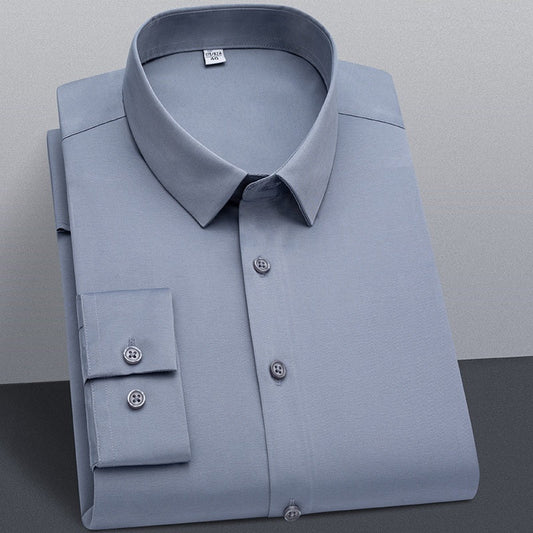 Denim Blue Plain Cotton Solid Shirt