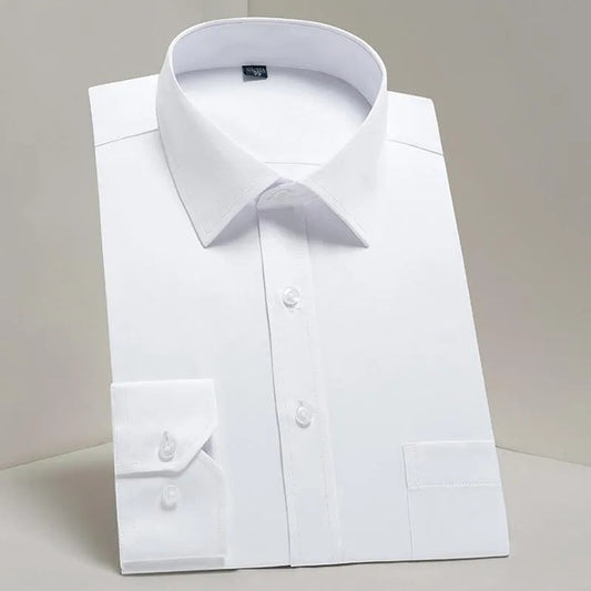 Pearl White Plain Cotton Solid Shirt