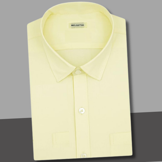 Lemon Plain Cotton Solid Shirt