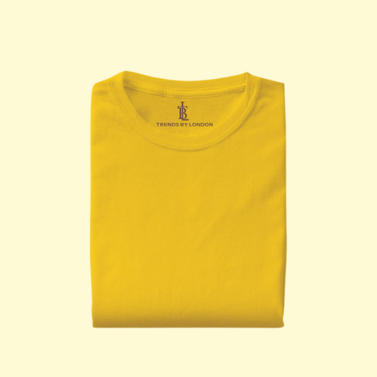 Half Sleeves 180 GSM T-Shirts for Men Cotton (Mustard)