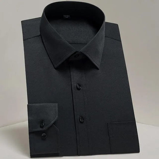 Black Plain Cotton Solid Shirt