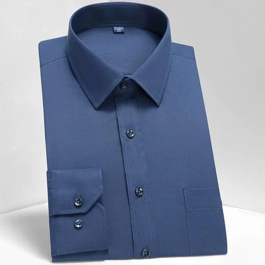 Royal Blu Plain Cotton Solid Shirt