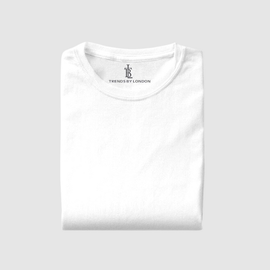 Half Sleeves 180 GSM T-Shirts for Men Cotton (White)