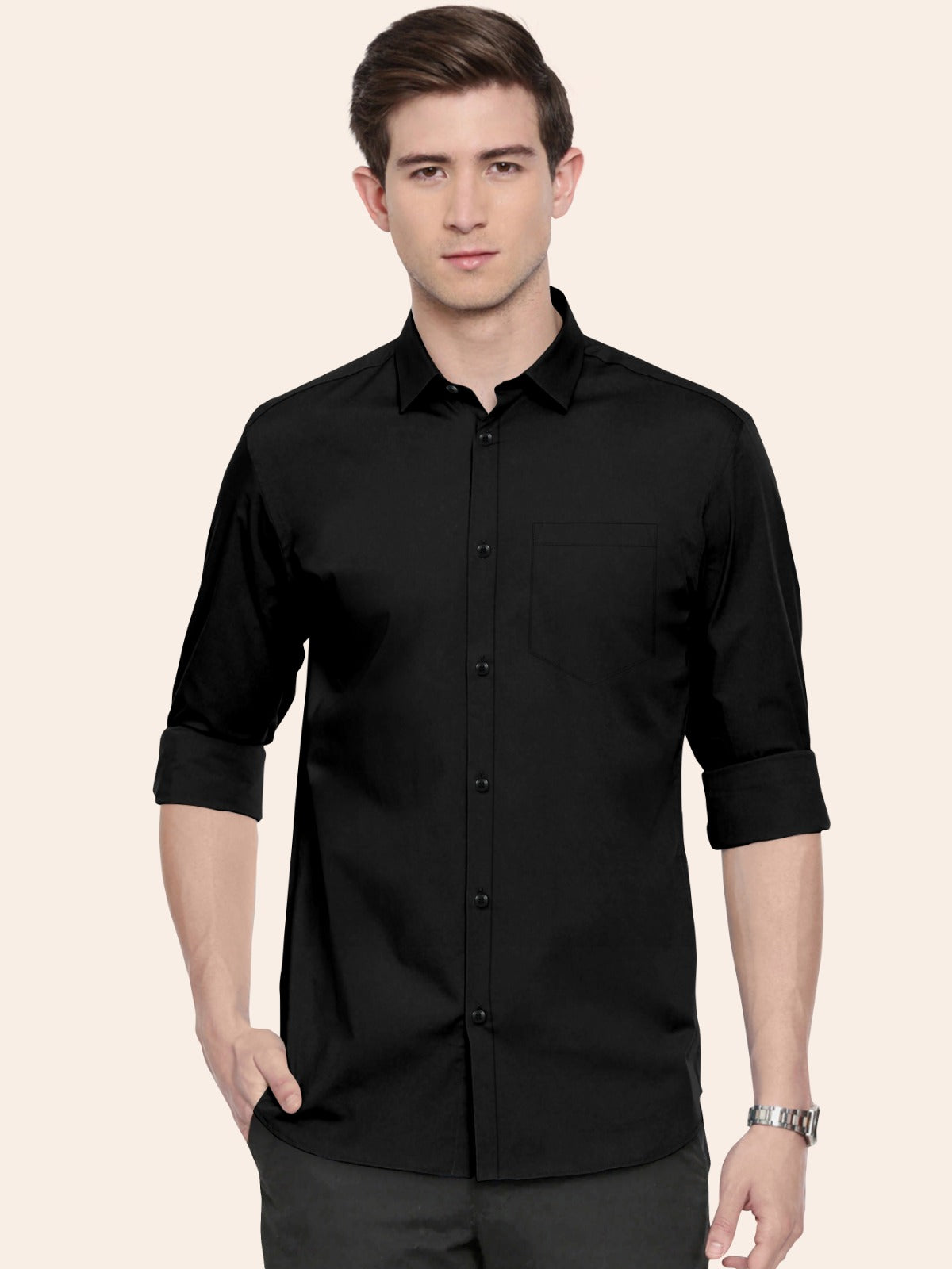 Black Plain Shirt