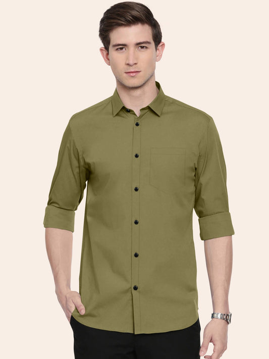 Olive Green Plain Shirt