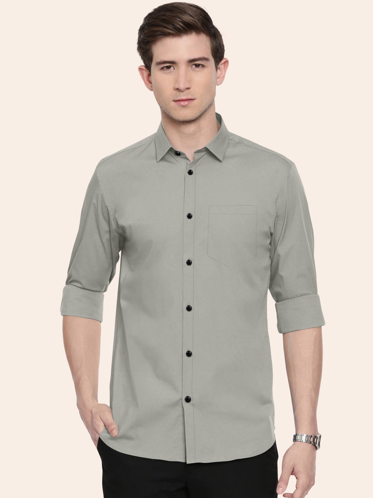 Grey Plain Shirt